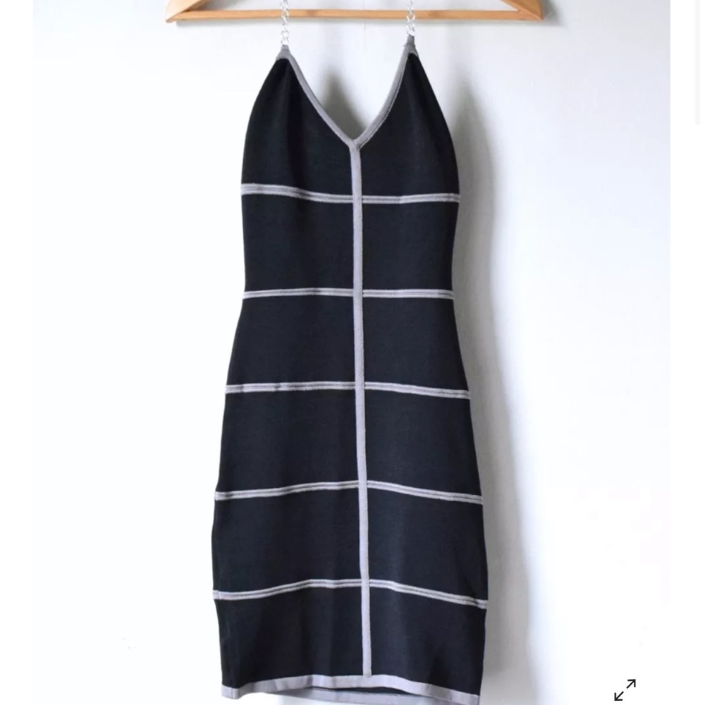 Vintage Y2K Chain Halter Knit Mini Dress